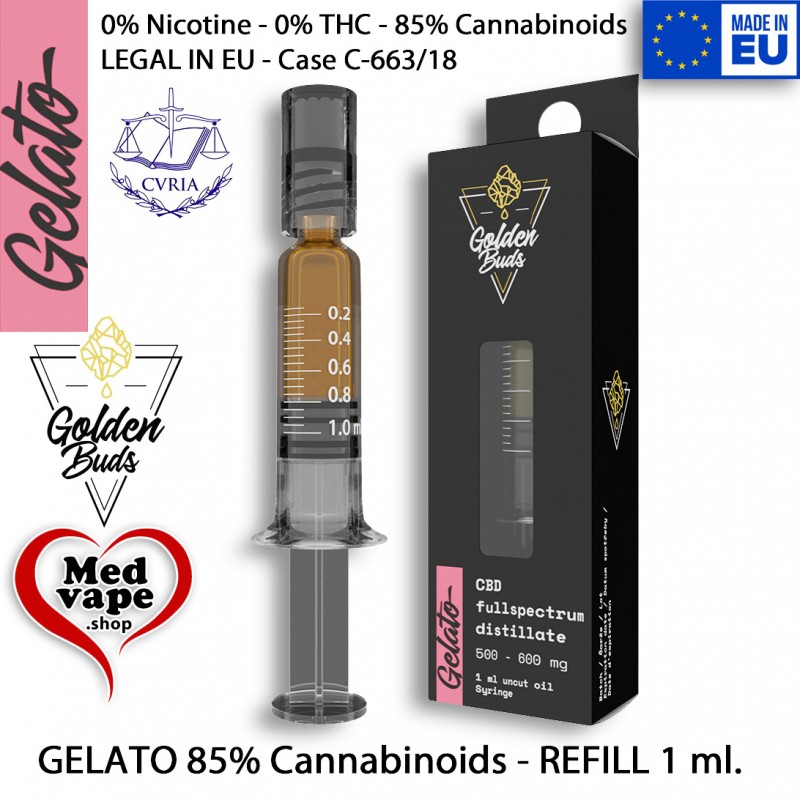 GELATO - REFILL! 85% CANNABINOIDS - GOLDEN BUDS MEDVAPE