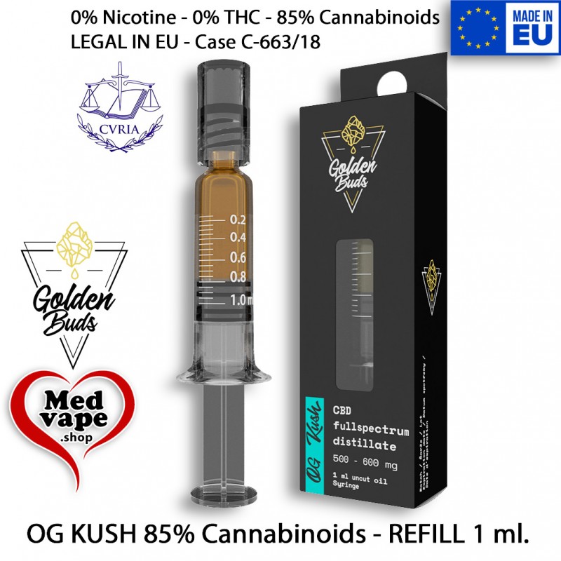 OG KUSH - REFILL! 85% CANNABINOIDS - GOLDEN BUDS