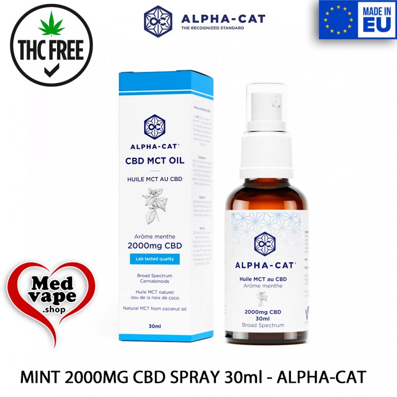 MINT 2000MG CBD OIL 30ML SPRAY - ALPHA-CAT MEDVAPE