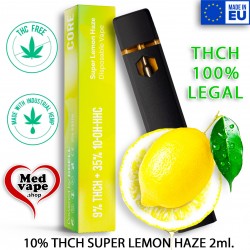 9% THCH VAPE + 35% 10-OH SUPER LEMON HAZE 2ml (0%THC) CORE WEED MEDVAPE THC