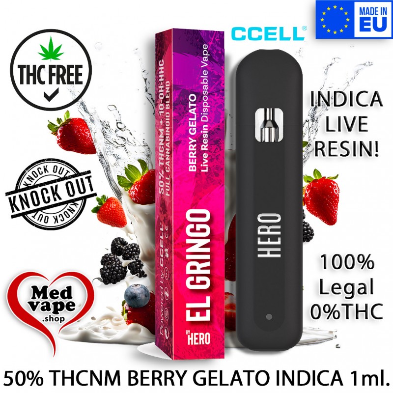 50% THCNM VAPE BERRY GELATO INDICA 1ml - EL GRINGO